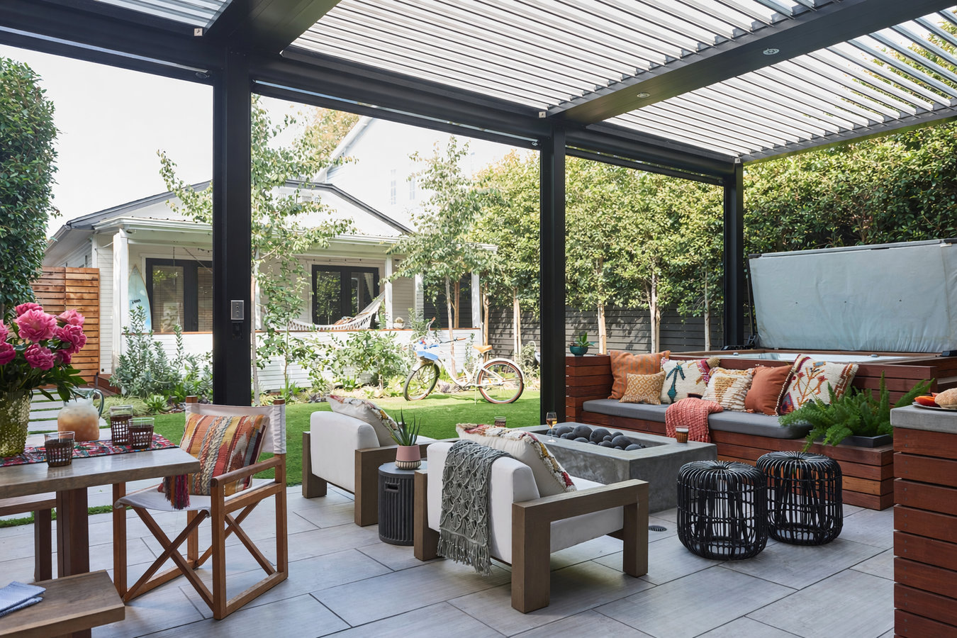 Concrete patio construction